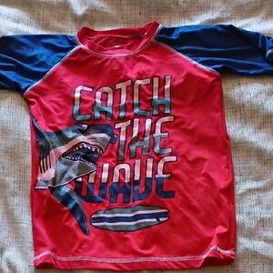 Wave Rider Red Shark Kids Rashguard